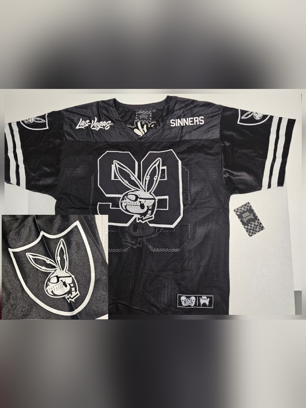 Rebel Vengeance Las Vegas Sinners Black Mesh Football Jersey Men's 2XL